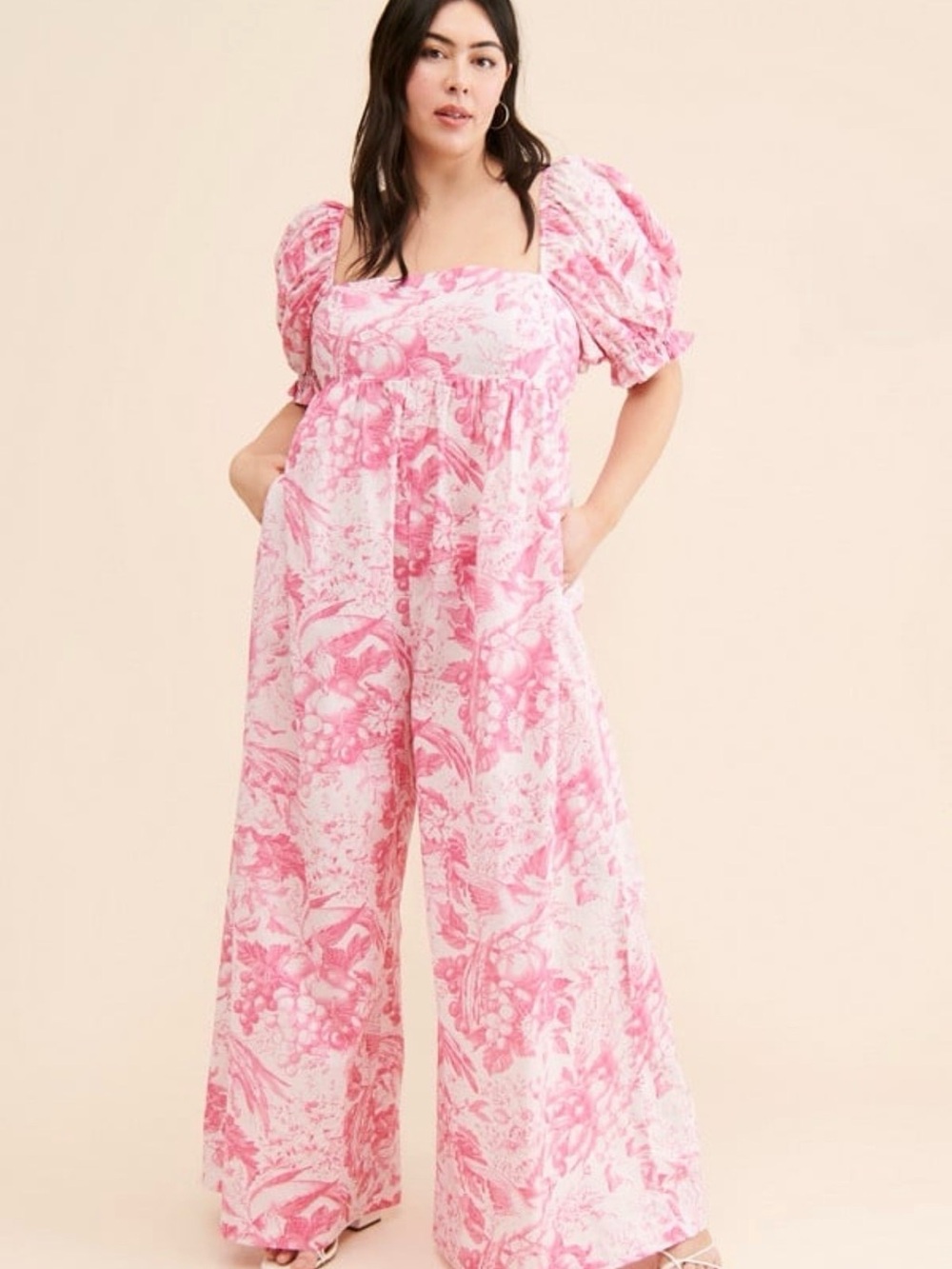 Selkie Pink Wide Leg Jumpsuit - Picture 4 of 9